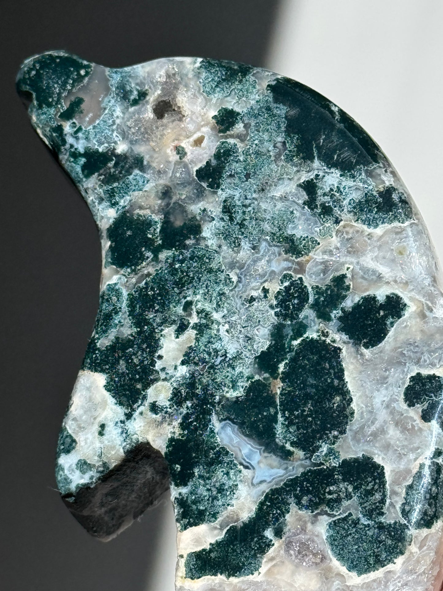 Moss Agate Dolphin