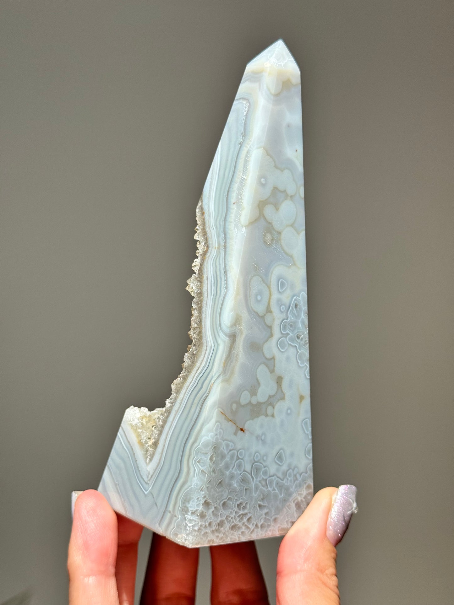 Druzy Banded Agate Obelisk