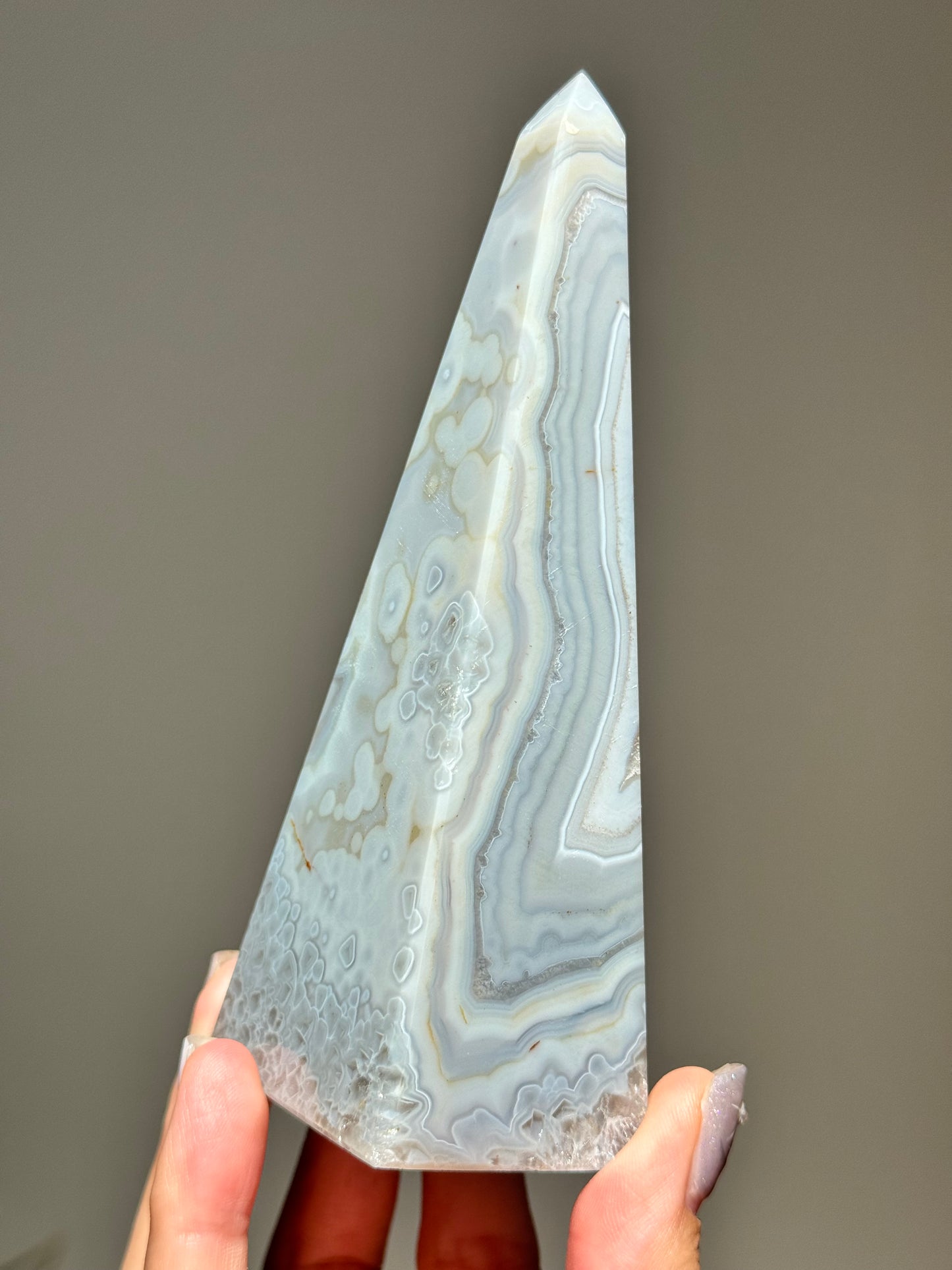 Druzy Banded Agate Obelisk