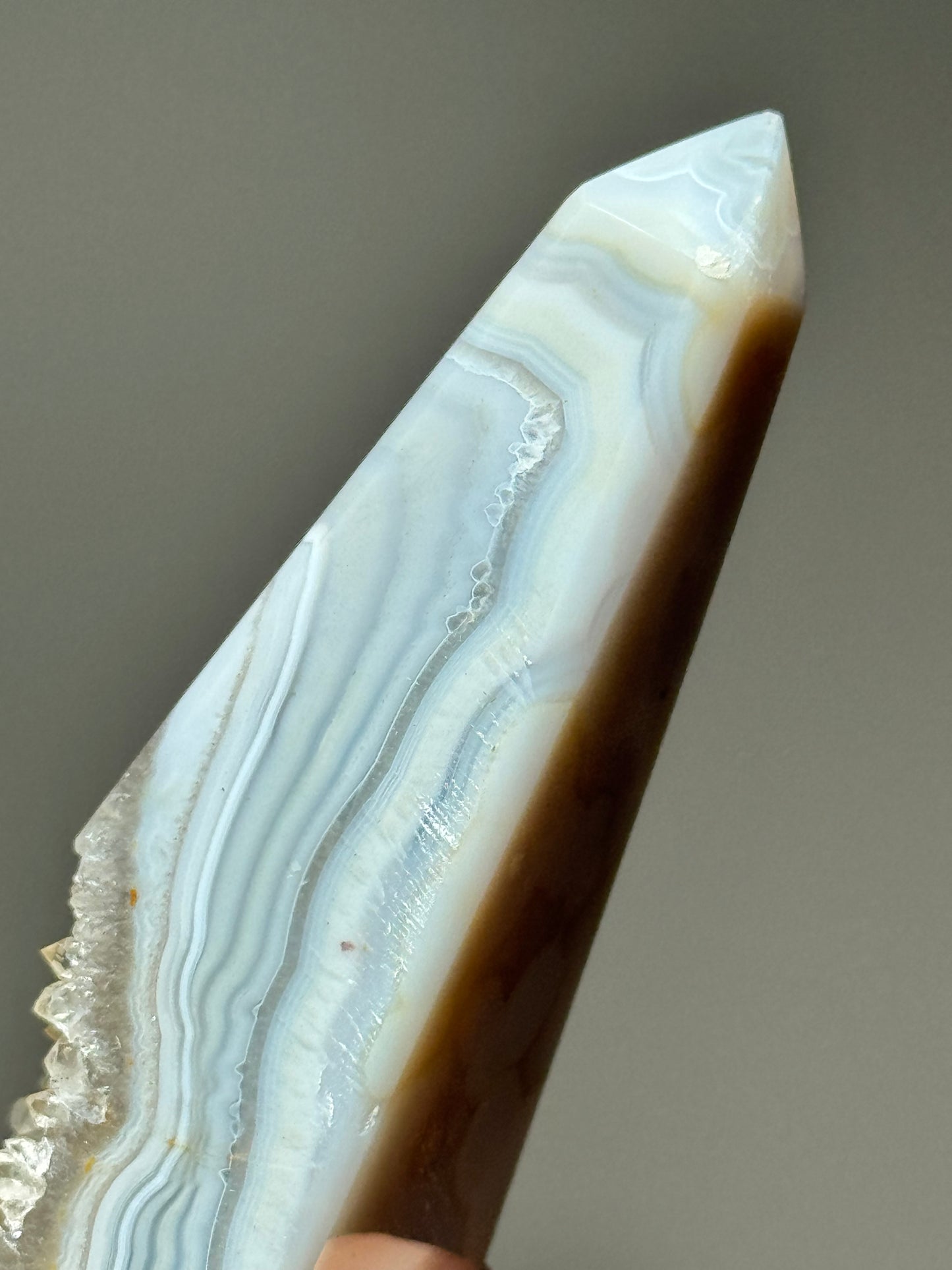 Druzy Banded Agate Obelisk