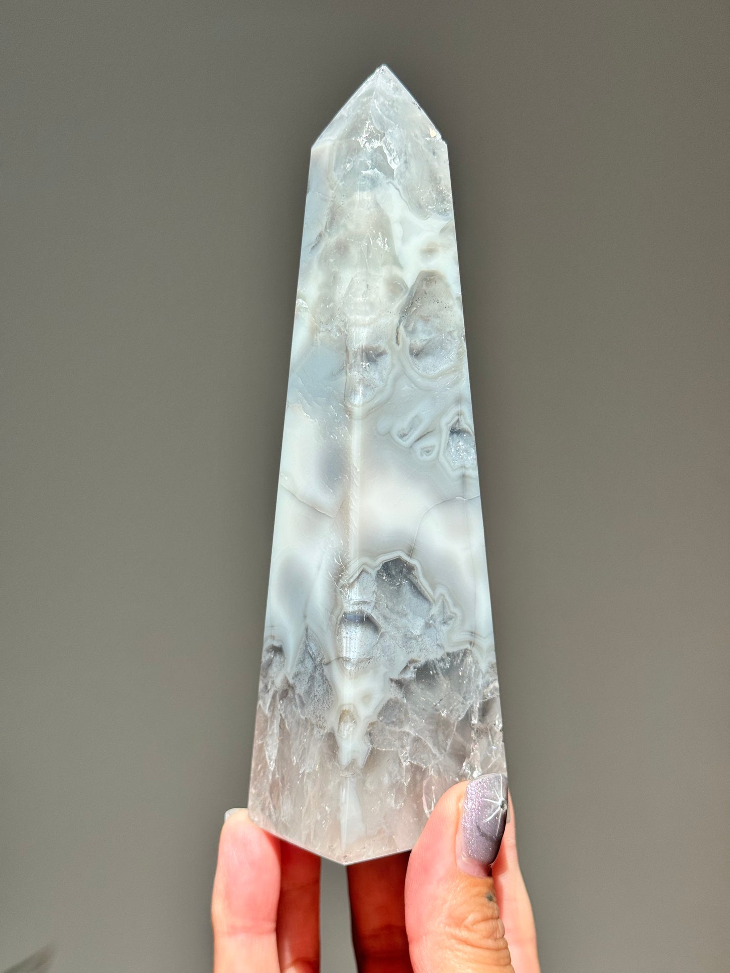 Sugar Druzy Agate Obelisk