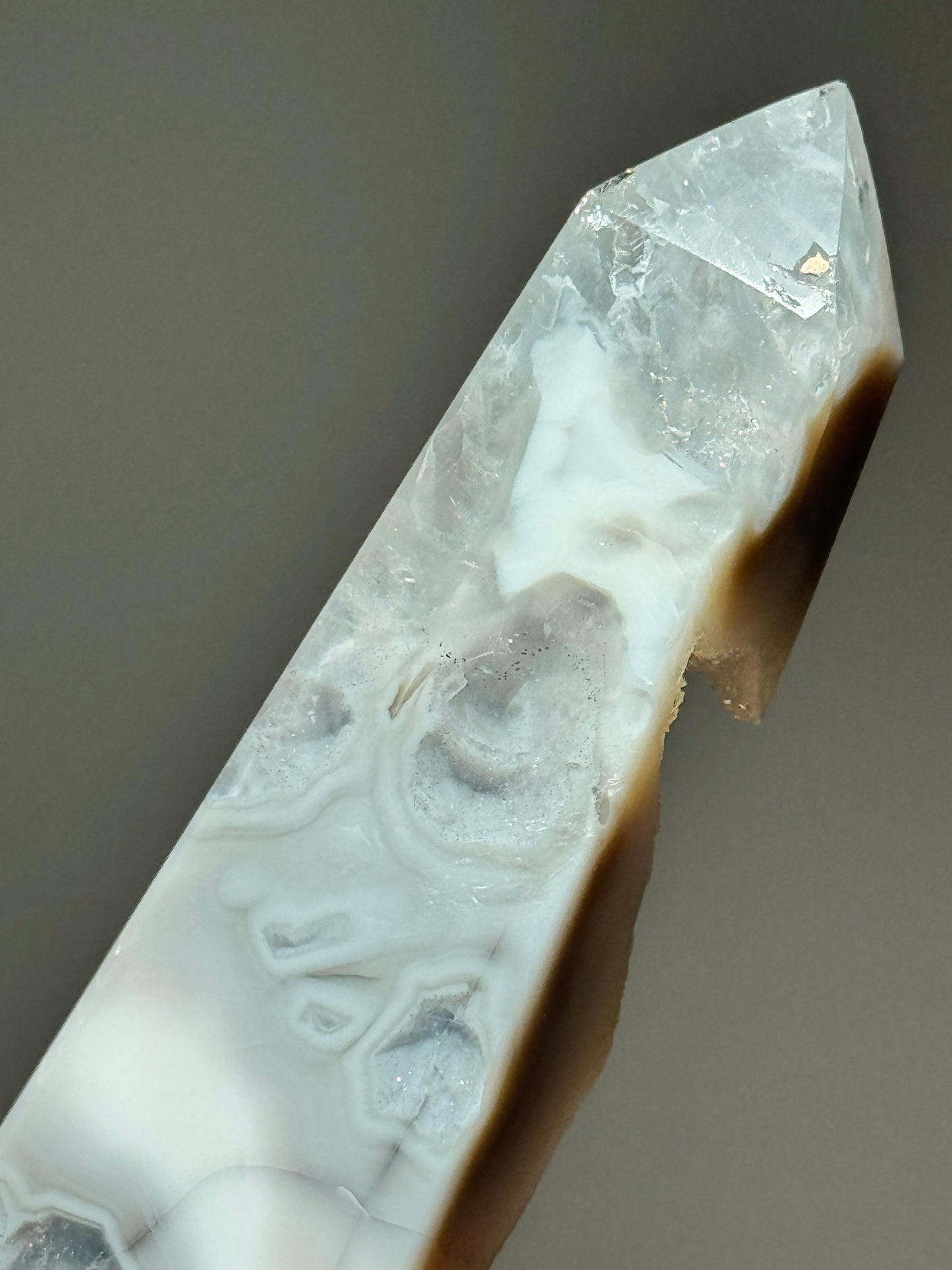 Sugar Druzy Agate Obelisk