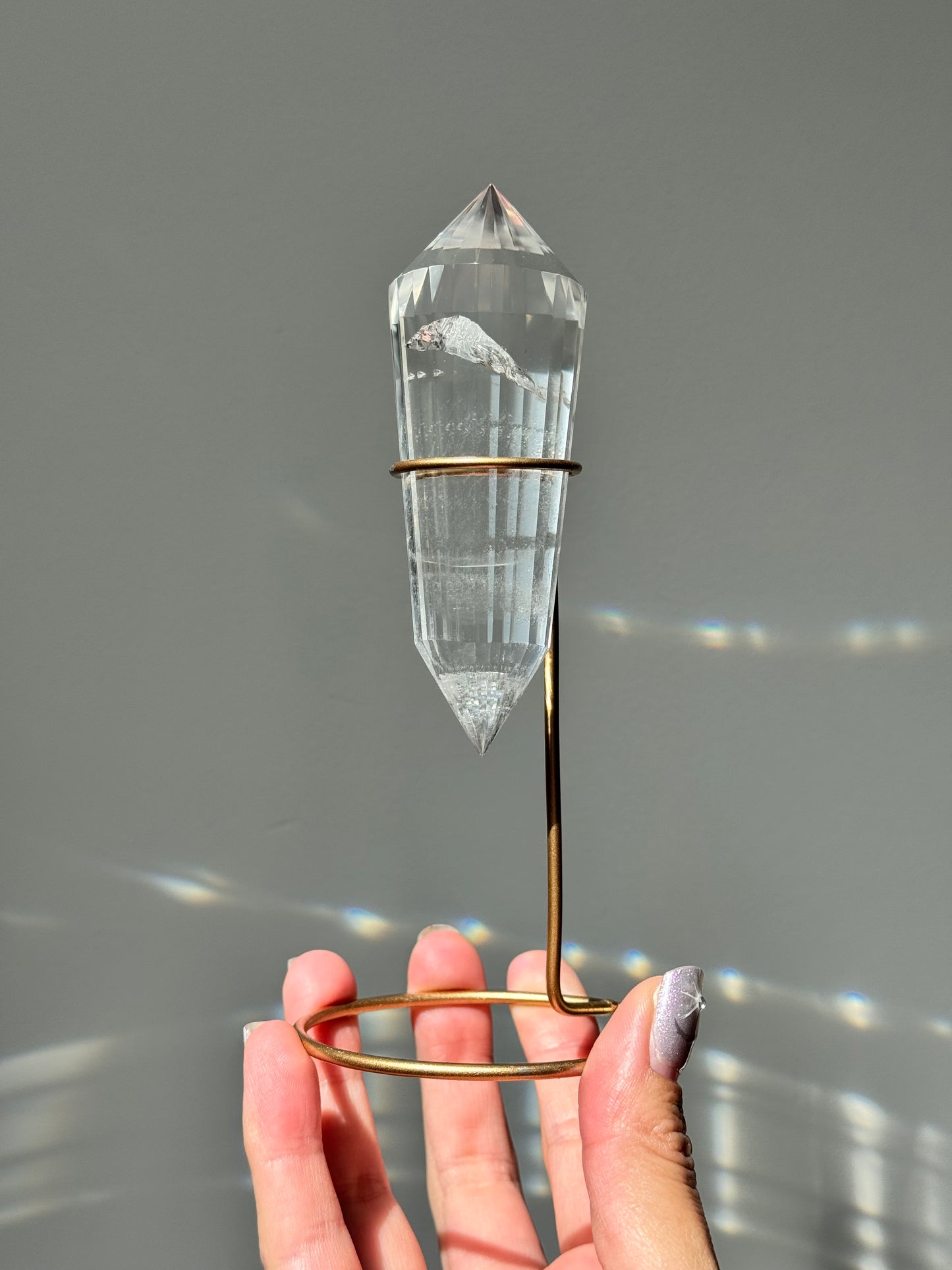Clear Quartz Vogel on Stand