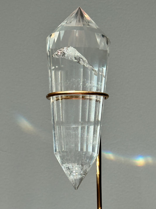 Clear Quartz Vogel on Stand