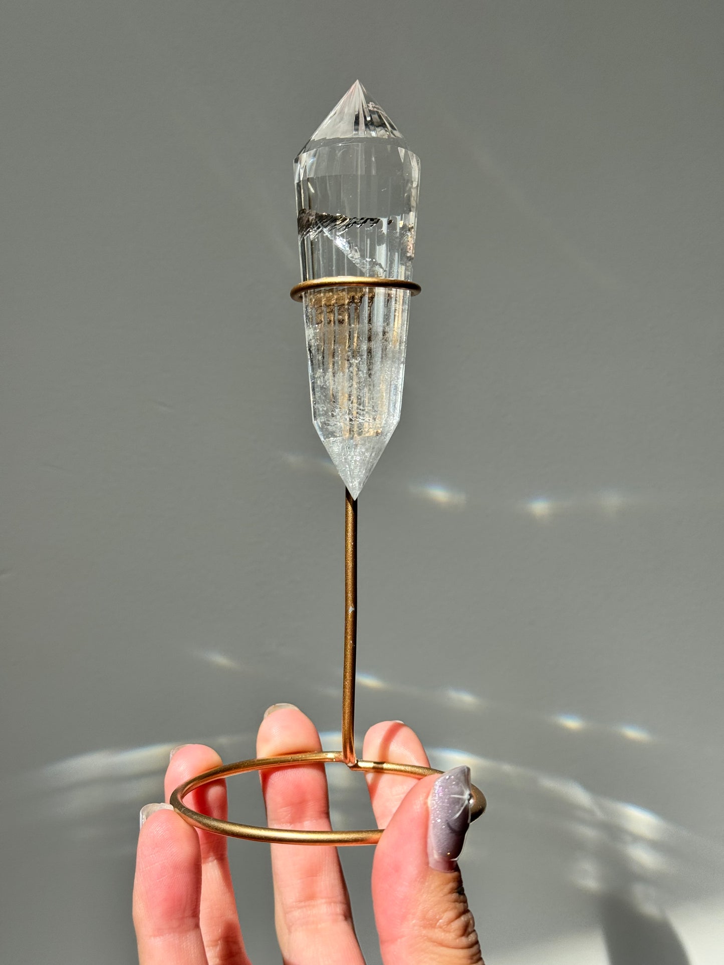 Clear Quartz Vogel on Stand