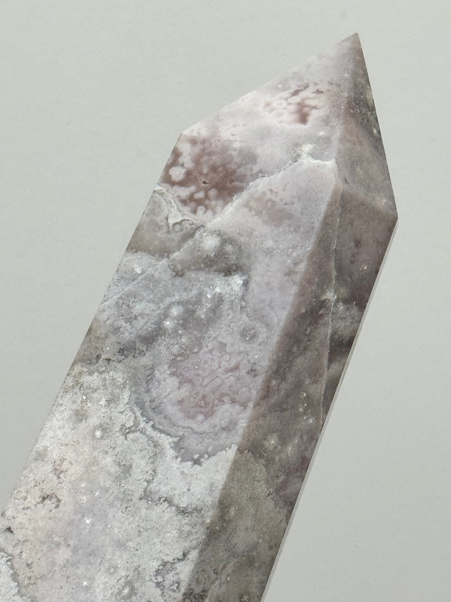 Pastel Pink/Soft Grey Flower Agate Tower