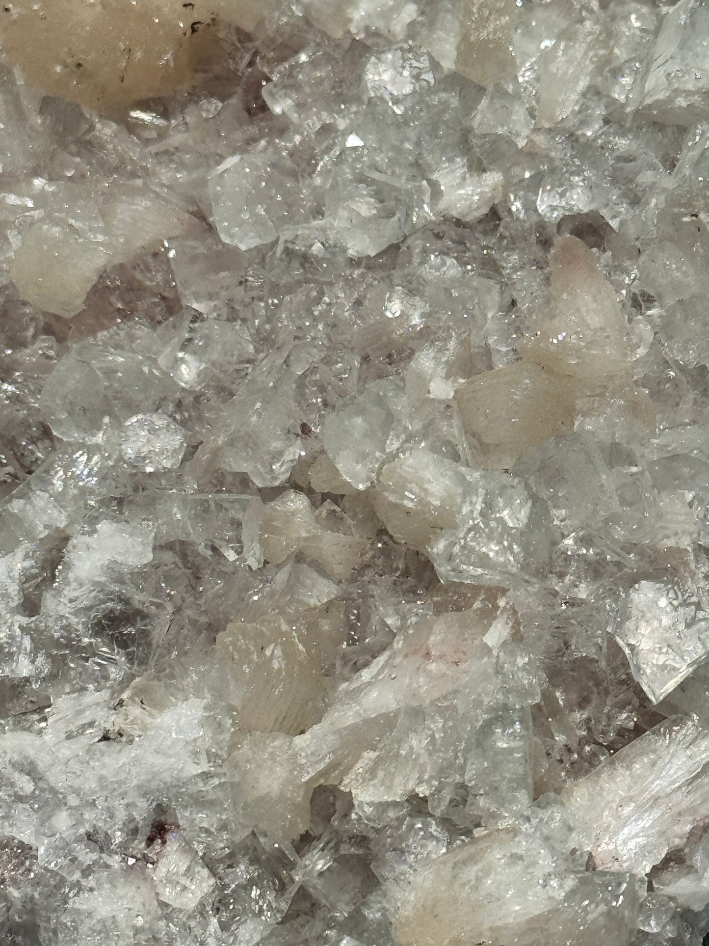 Apophyllite & Stilbite Specimen on Quartz/Chalcedony Matrix