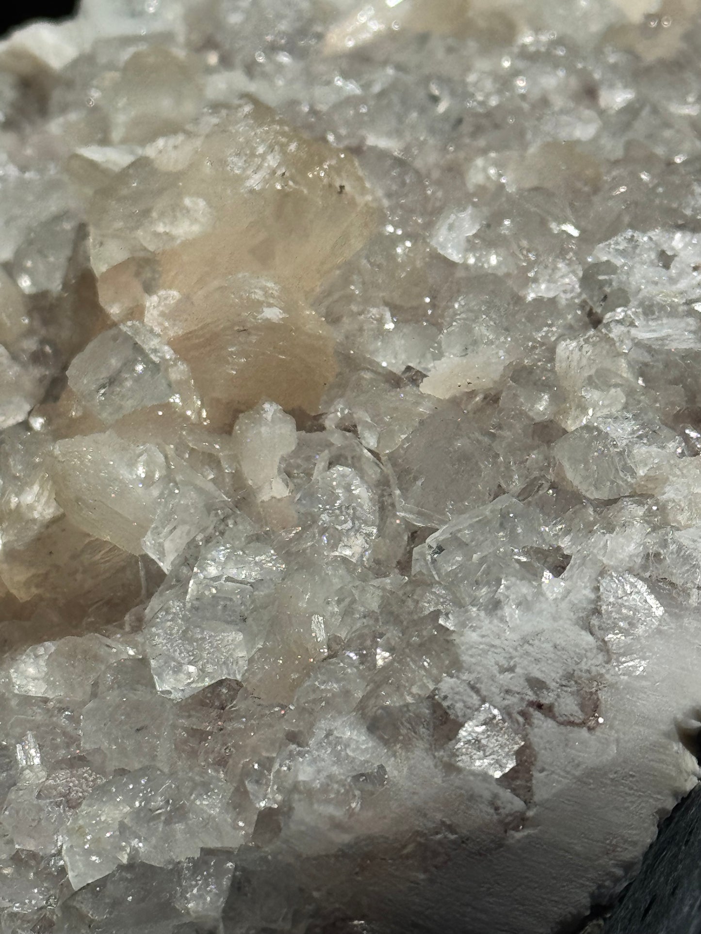 Apophyllite & Stilbite Specimen on Quartz/Chalcedony Matrix