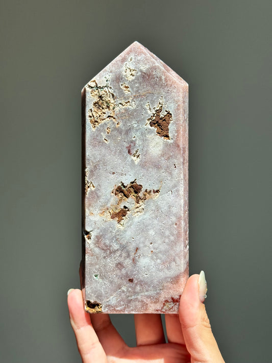 Red Amethyst Druzy Tower (Hematite Amethyst) – Exceptional Clarity