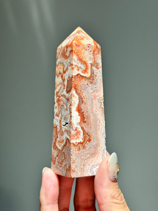 Pink Lace Agate Tower