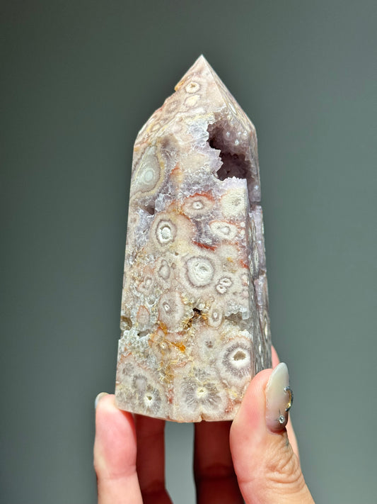 Orbicular Druzy Agate Tower