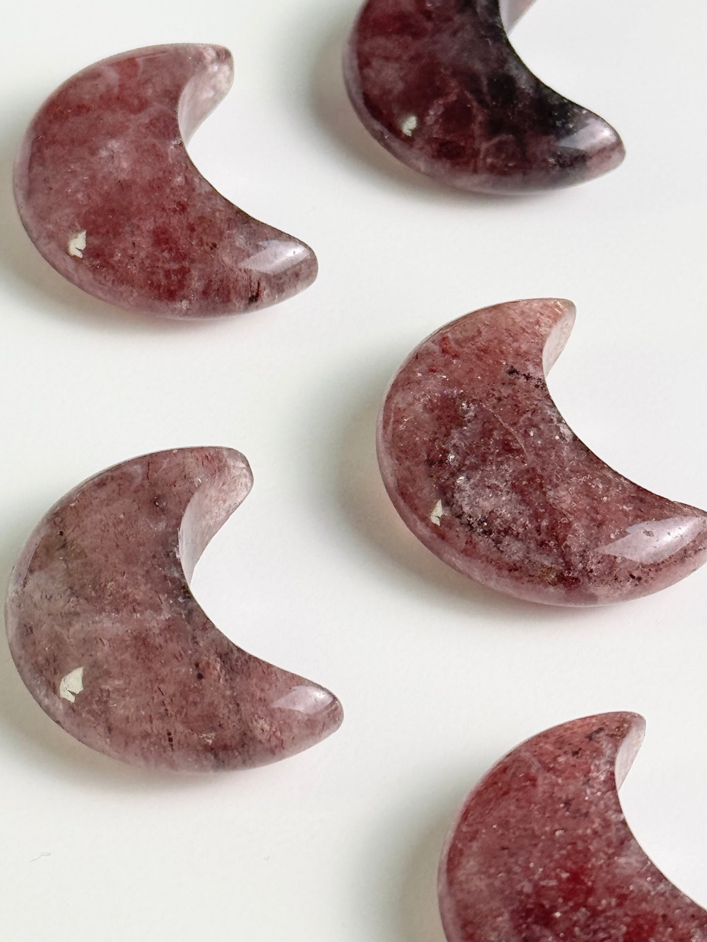 Intuitively Chosen Mini Strawberry Quartz Moons