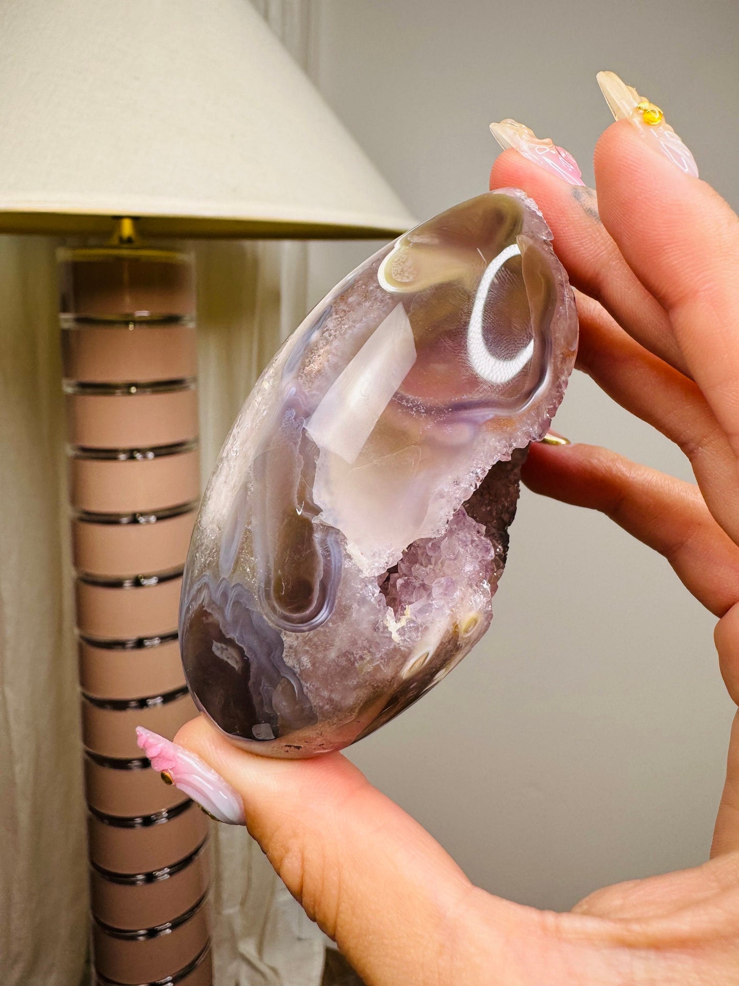 Pink Amethyst Agate Egg