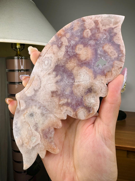 Pink Amethyst Flower Agate Butterfly