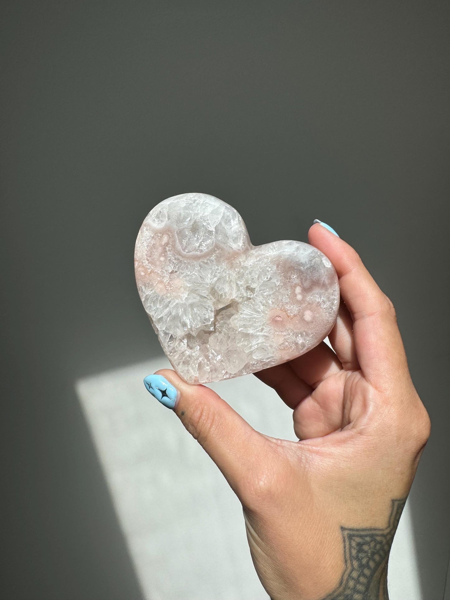Pink Amethyst Heart Stand Included
