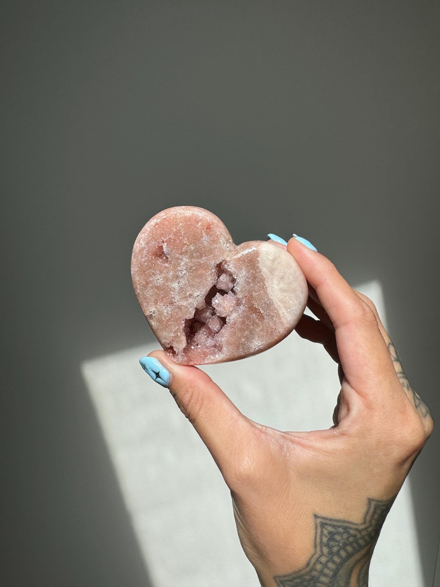 Pink Amethyst Heart Stand Included