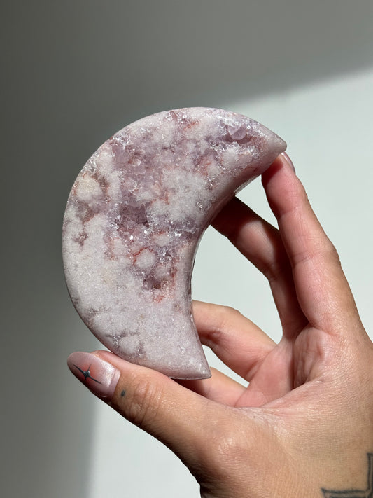 Pink Amethyst Moon Stand