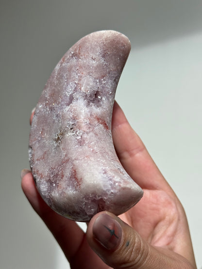 Pink Amethyst Moon on Stand
