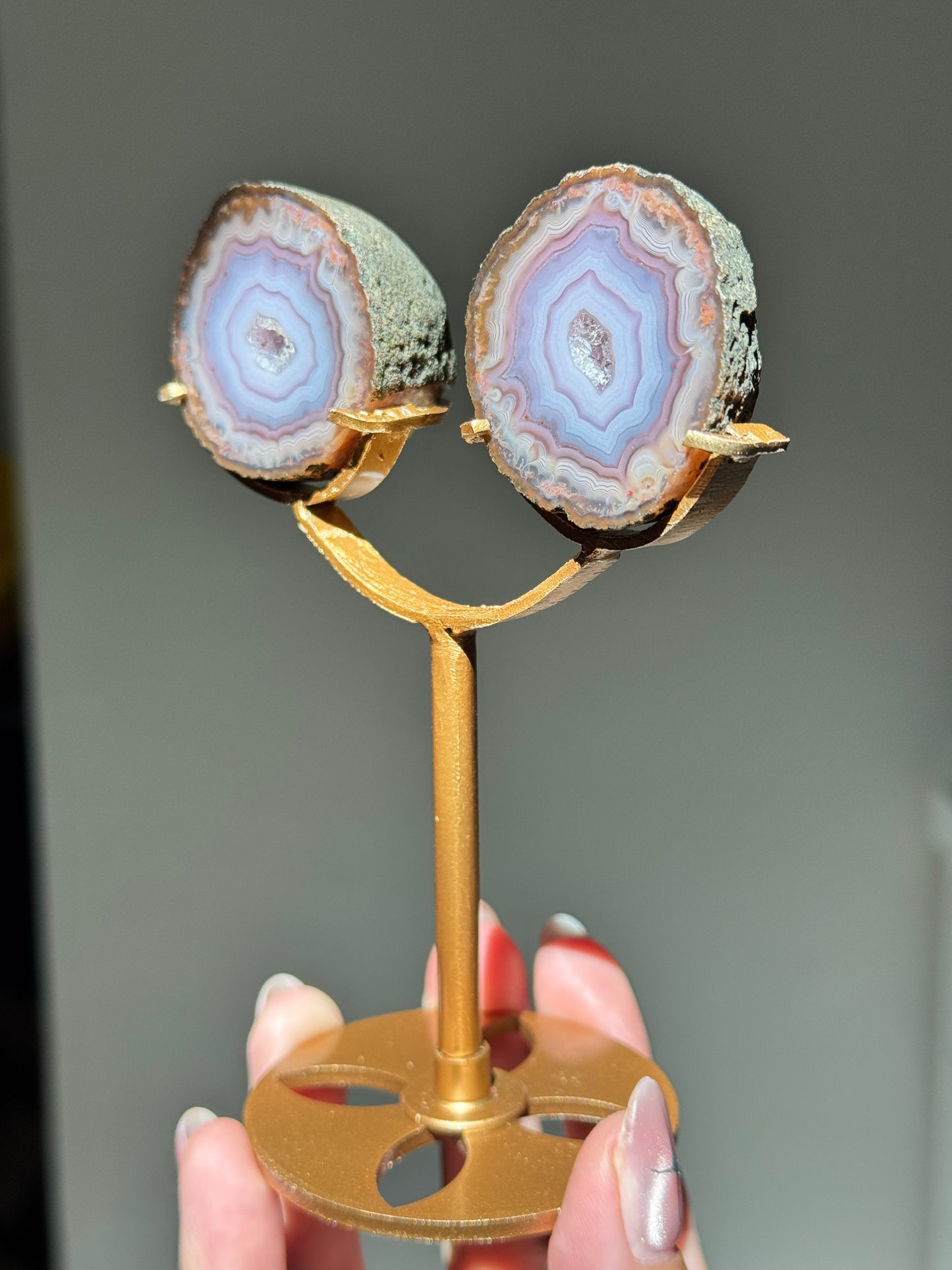 Zhanguo Agate Pairs on Stand