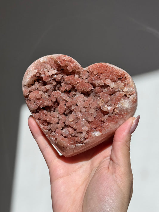 Pink Amethyst Heart on Stand