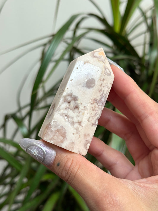 Peach Amethyst Flower Geode Tower