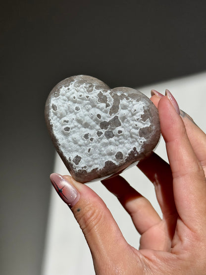 Sugar Druzy Agate Heart on Stand