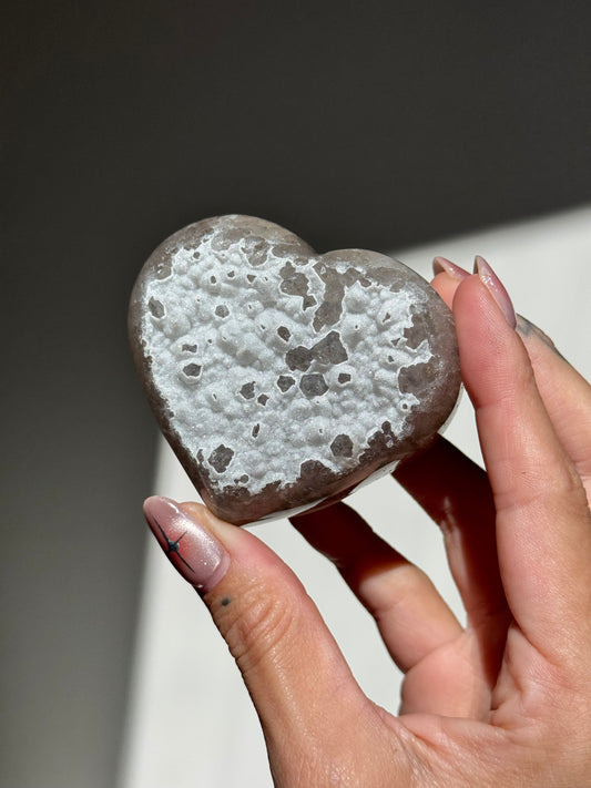 Sugar Druzy Agate Heart on Stand