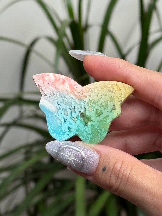 Dyed Rainbow Agate Butterfly - B