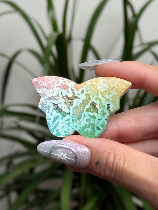Dyed Rainbow Agate Butterfly - C