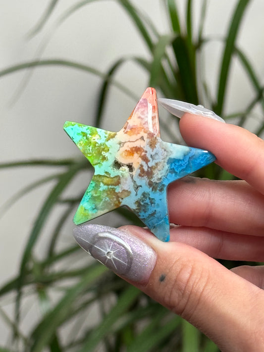 Dyed Rainbow Agate Star