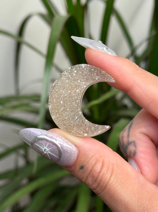 Druzy Agate Mini Moon - B