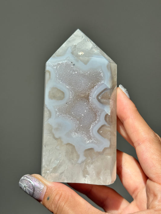 Druzy Agate Tower