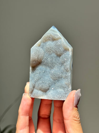 Druzy Agate Banded Tower