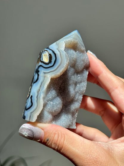 Druzy Agate Banded Tower