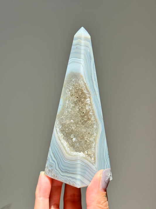 Druzy Banded Agate Obelisk