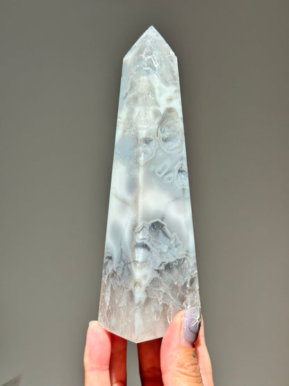 Sugar Druzy Agate Obelisk