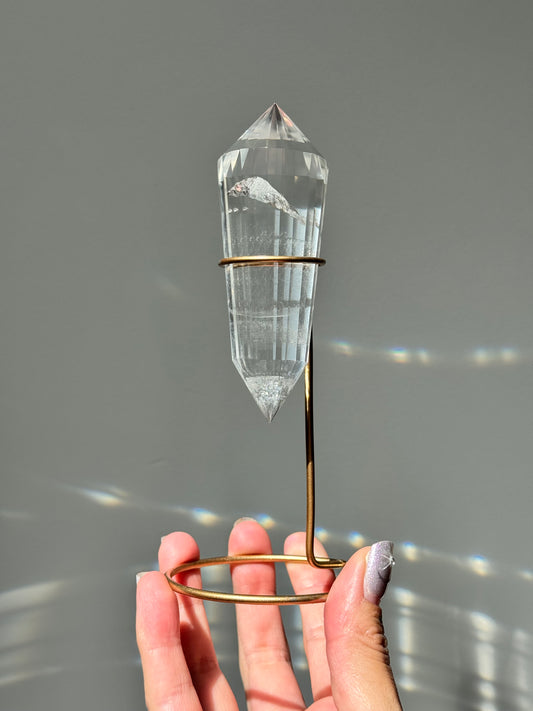 Clear Quartz Vogel on Stand