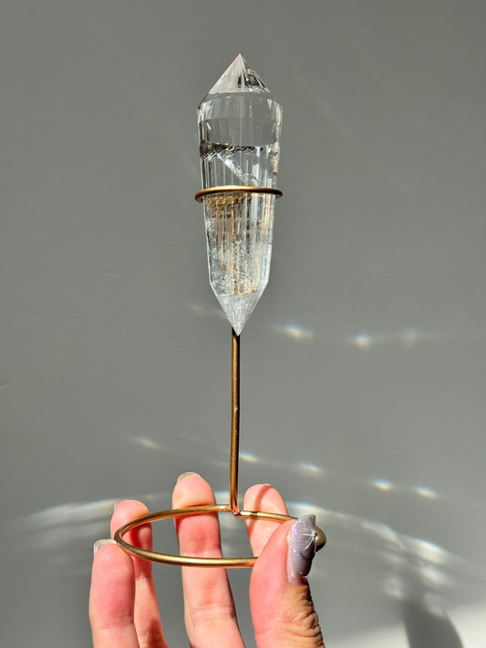 Clear Quartz Vogel on Stand