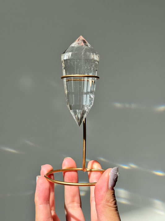 Clear Quartz Vogel on Stand