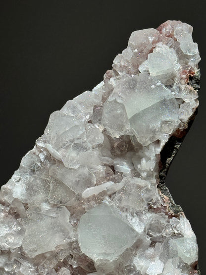 Peach Stilbite & Apophyllite on Chalcedony – Sugar Sparkle Cluster
