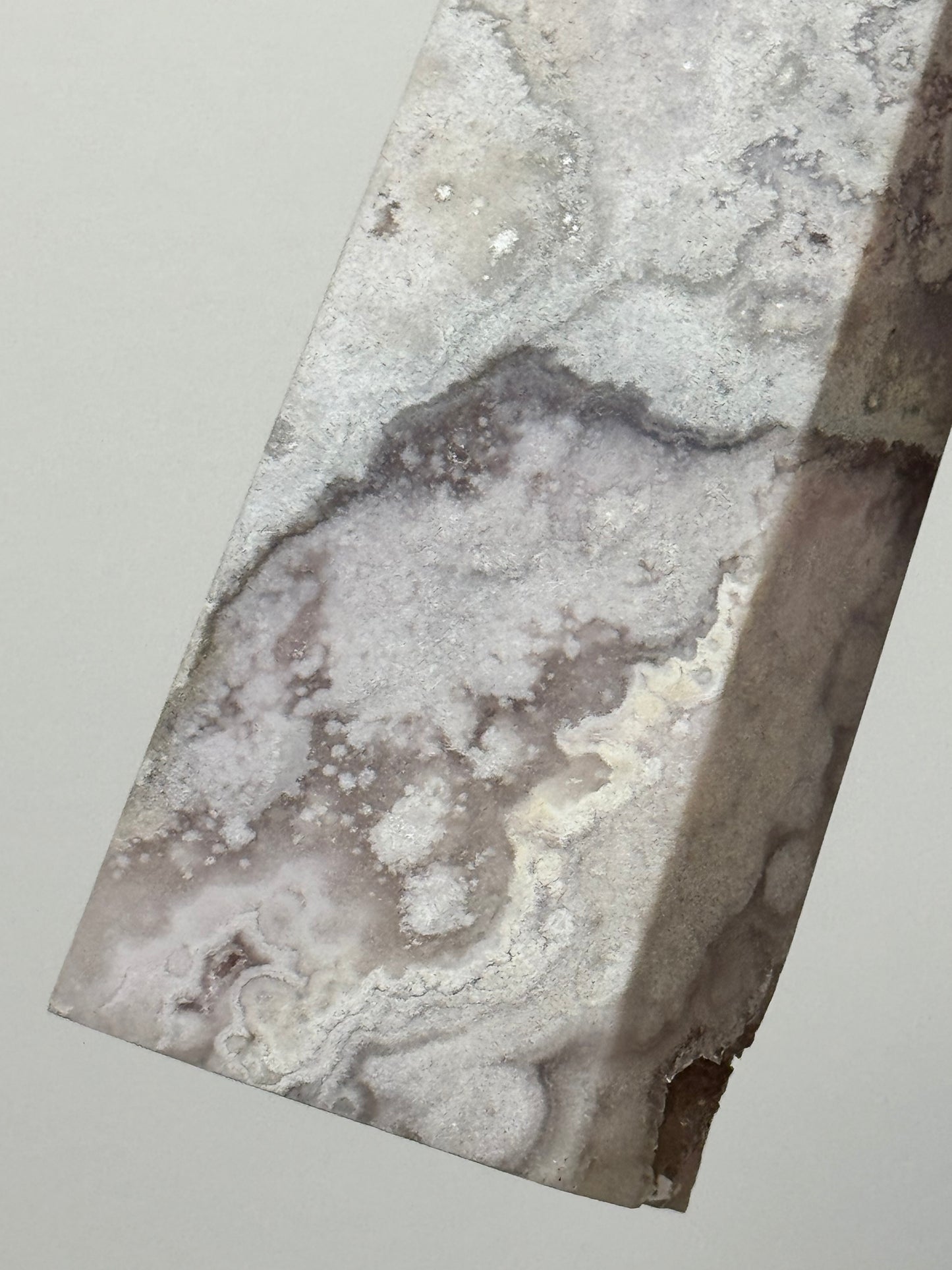 Pastel Pink/Soft Grey Flower Agate Tower