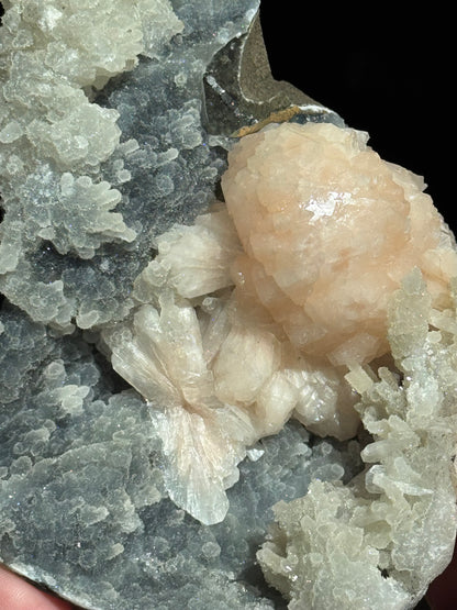 Stilbite & Apophyllite Specimen on Chalcedony Matrix