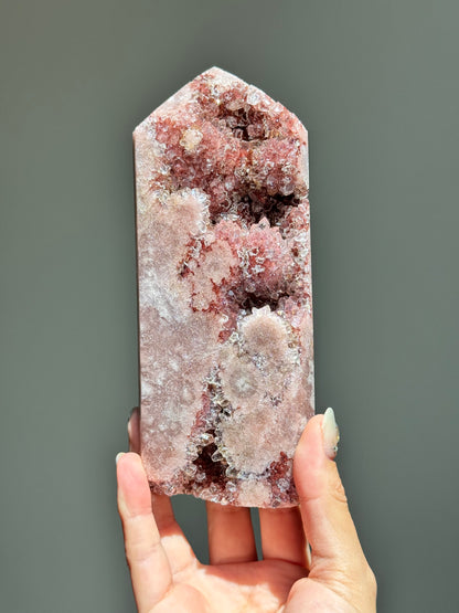 Red Amethyst Druzy Tower (Hematite Amethyst) – Exceptional Clarity