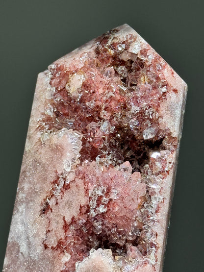 Red Amethyst Druzy Tower (Hematite Amethyst) – Exceptional Clarity