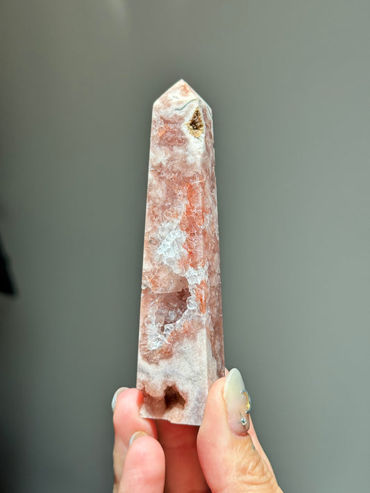 Red-Toned Pink Amethyst Tower