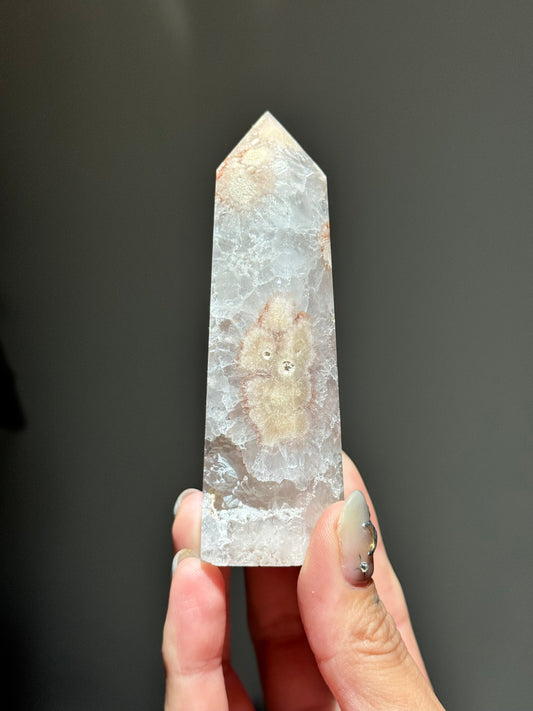 Blush Flower Agate Tower