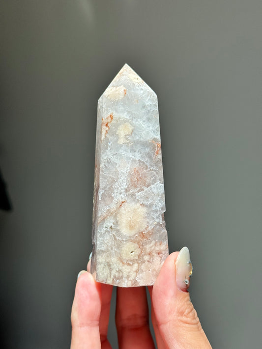 Blush Flower Agate Tower