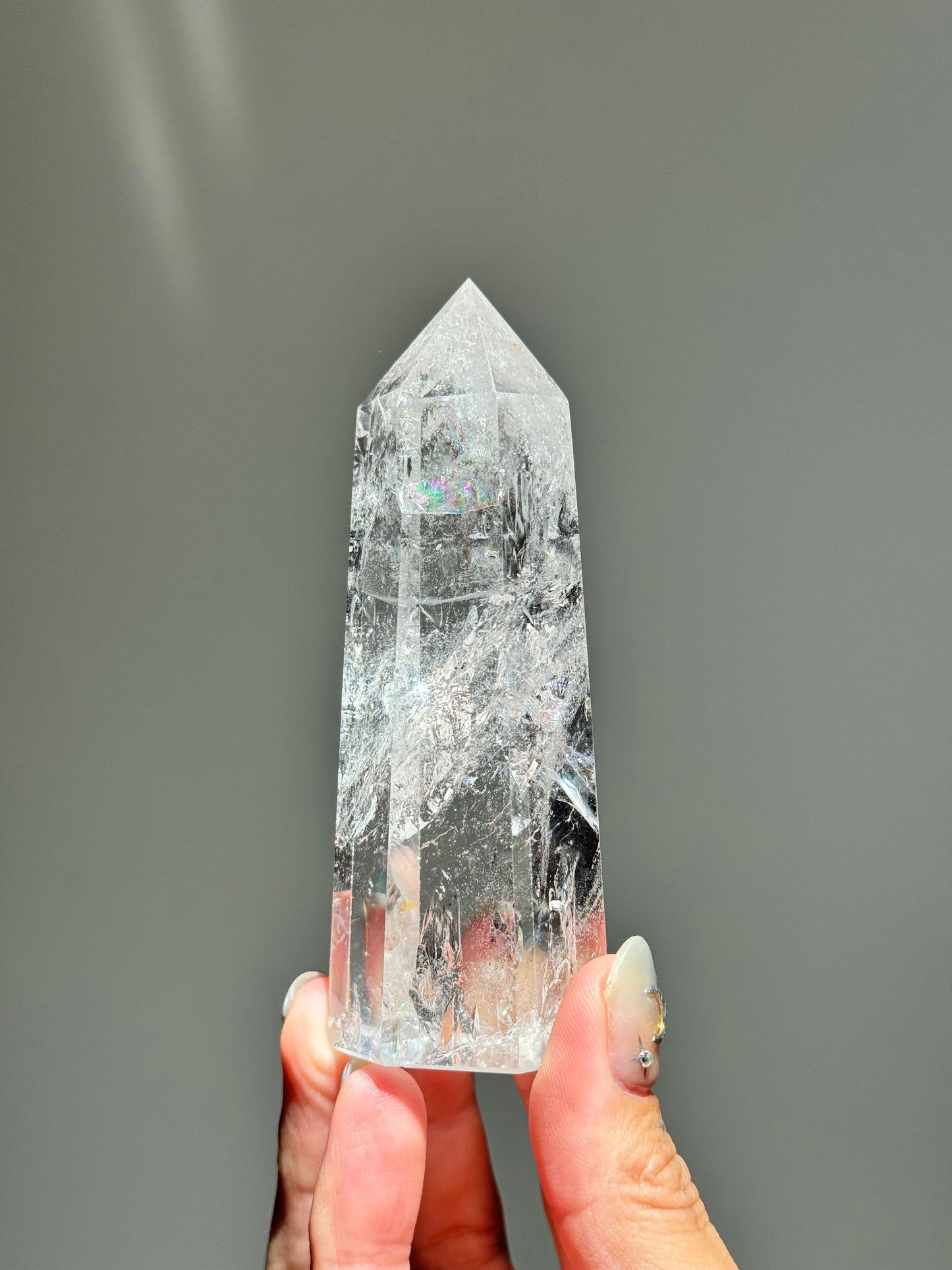 Clear Quartz Tower with Golden Healer