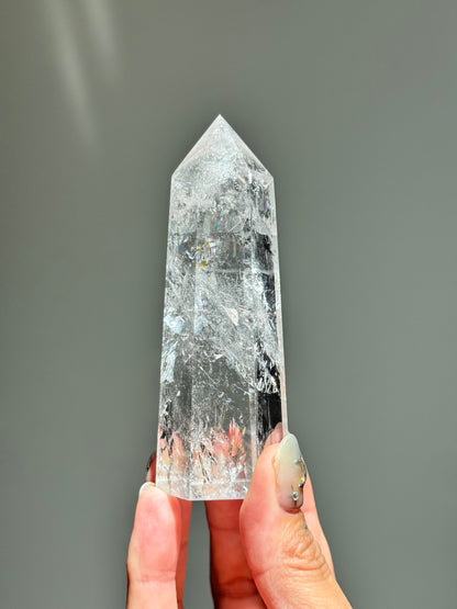 Clear Quartz Tower with Golden Healer