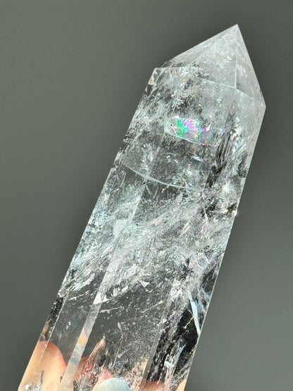 Clear Quartz Tower with Golden Healer